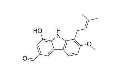 1-Prenyl-2-methoxy-6-formyl-8-hydroxy-9H-carbazole 484678-79-7 Alkaloid
